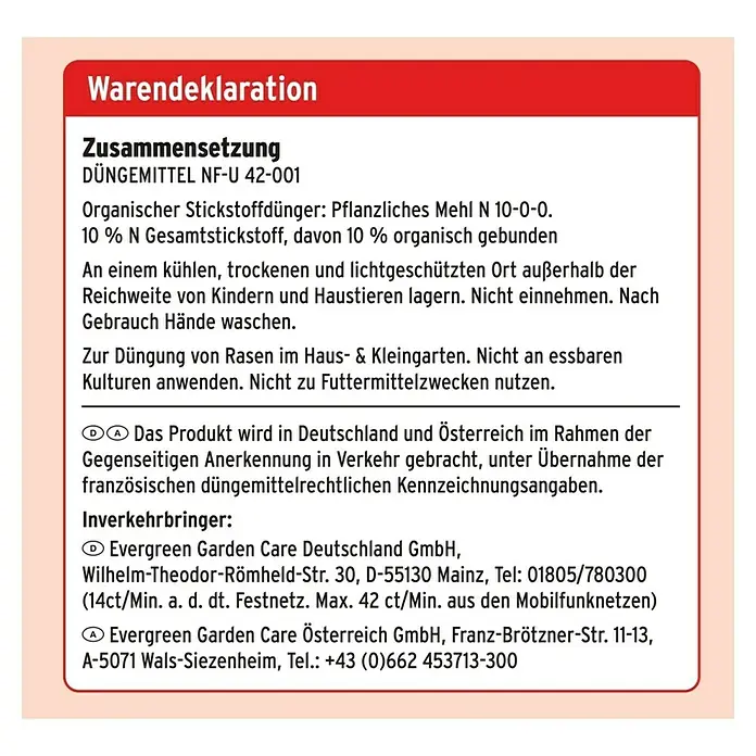 Substral Rasendünger Unkraut bleibt chancenLOS - 9,1 kg, Inhalt ausreichend für ca.: 180 m² - Rückansicht