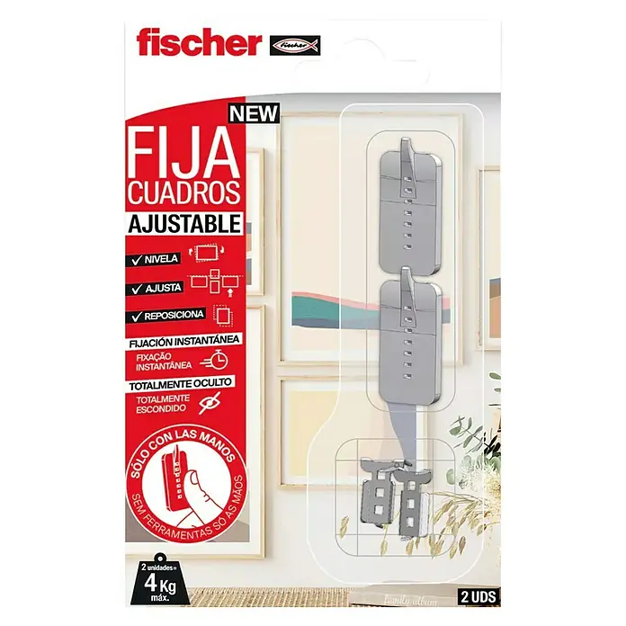 Fischer Gancho para colgar cuadros - Carga soportada: 2 kg, 2 ud. - Vista frontal