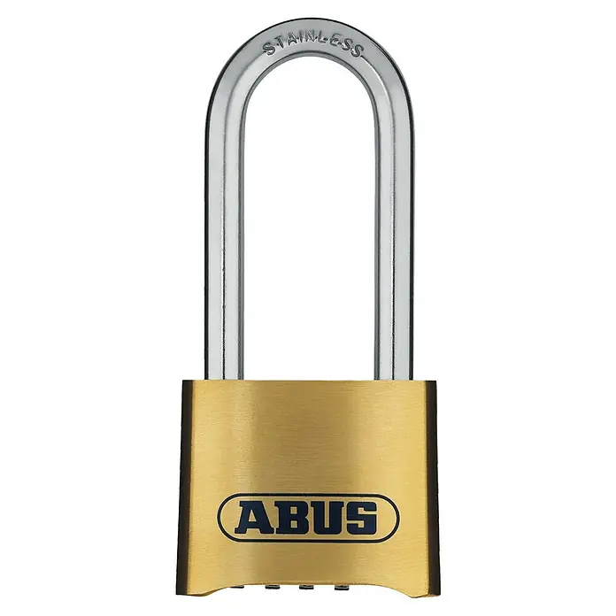 Abus Vorhängezahlenschloss 180IB/50 HB63 - B x L: 52 x 24 mm, Messing, Anzahl Zahlenrollen: 4 Stk., Messing - Vorderansicht