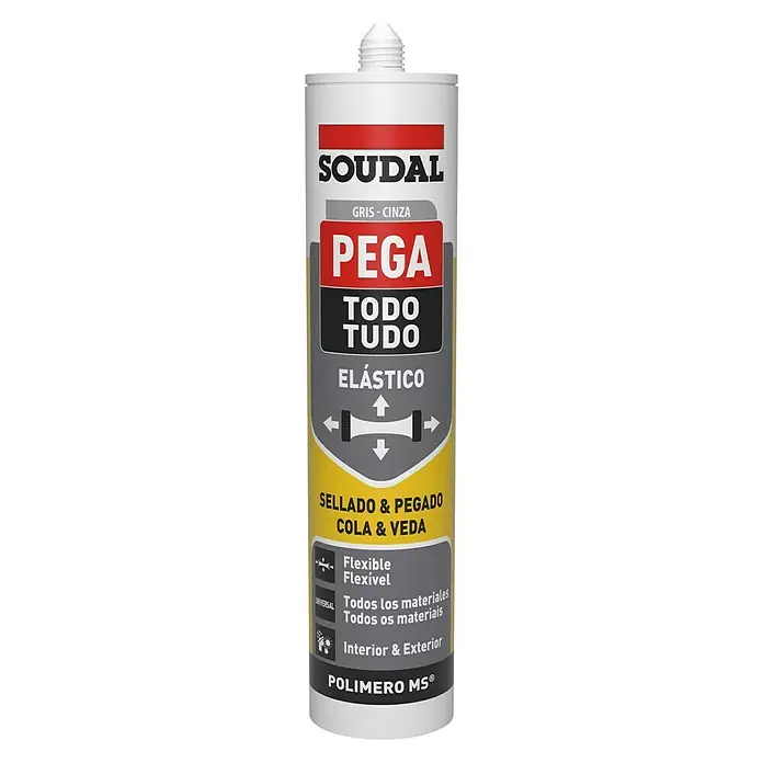 Soudal Adhesivo para montaje - Gris, 290 ml - Vista frontal