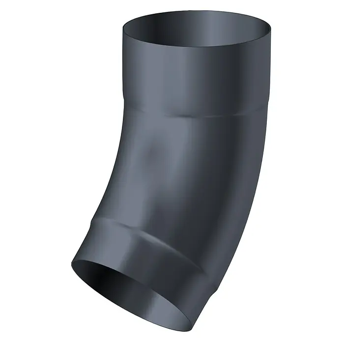 Sarei Fallrohrbogen - Nennweite: 80 mm, Winkel: 40 °, Aluminium, Anthrazit - Diagonale Ansicht