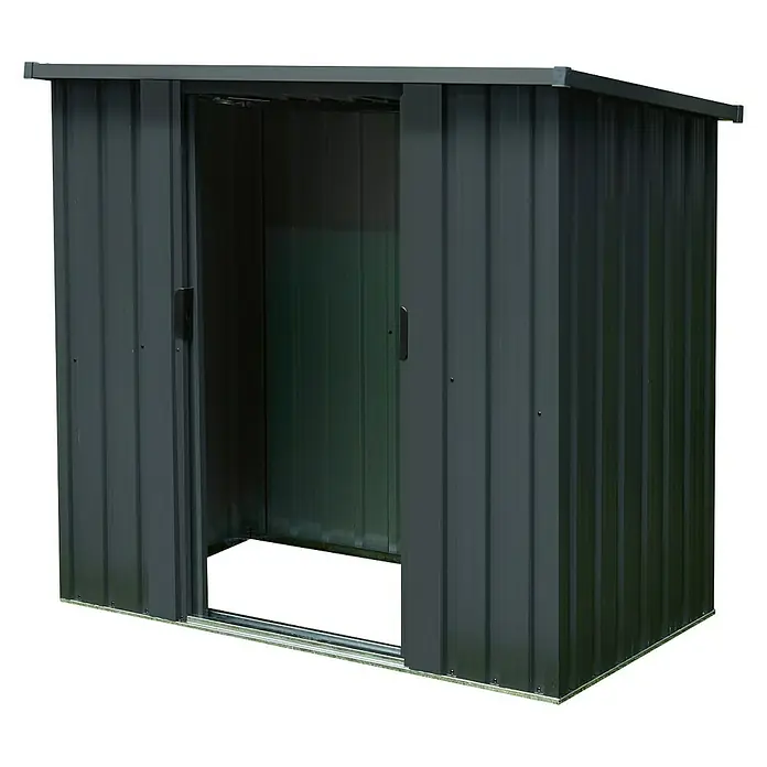 Metallschrank - B x T x H: 147 x 86 x 134 cm, Doppelschiebetür - Diagonale Ansicht