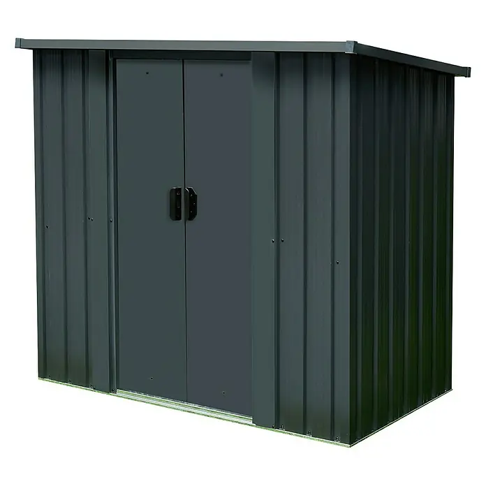 Metallschrank - B x T x H: 147 x 86 x 134 cm, Doppelschiebetür - Diagonale Ansicht