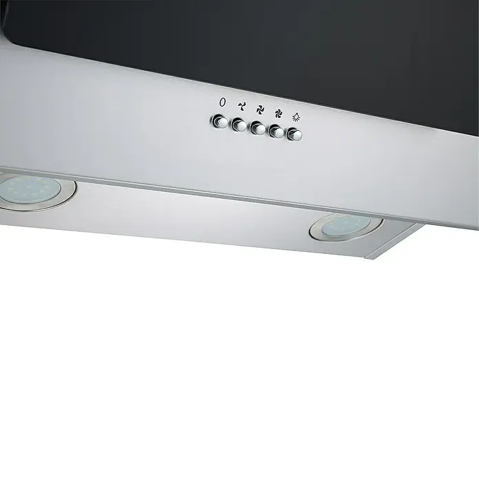 Respekta Schräghaube CH 2060 SBM - Breite: 60 cm, Max. Luftleistung: 302,6 m³/h im Normalbetrieb, Schwarz/Silber - Detailaufnahme