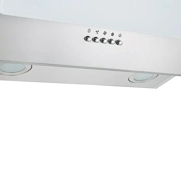 Respekta Schräghaube CH 2060 WBM - Breite: 60 cm, Max. Luftleistung: 302,6 m³/h im Normalbetrieb, Weiß/Silber - Detailaufnahme
