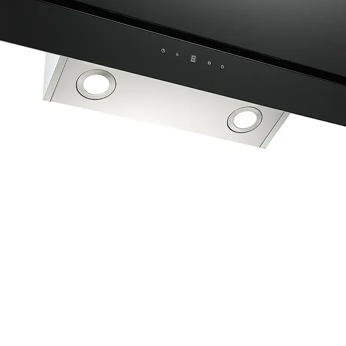 Respekta Schräghaube CH 77090 SA - Breite: 90 cm, Max. Luftleistung: 306,3 m³/h im Normalbetrieb, Schwarz/Silber - Detailaufnahme