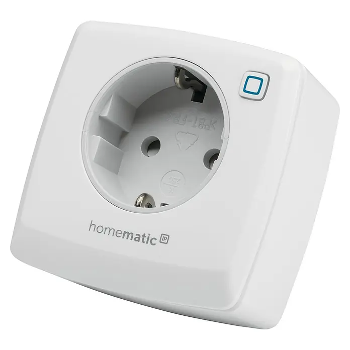 Homematic IP Smart-Steckdose HMIP-PS-2 - IP20, Weiß, 3.680 W, 13 A - Diagonale Ansicht