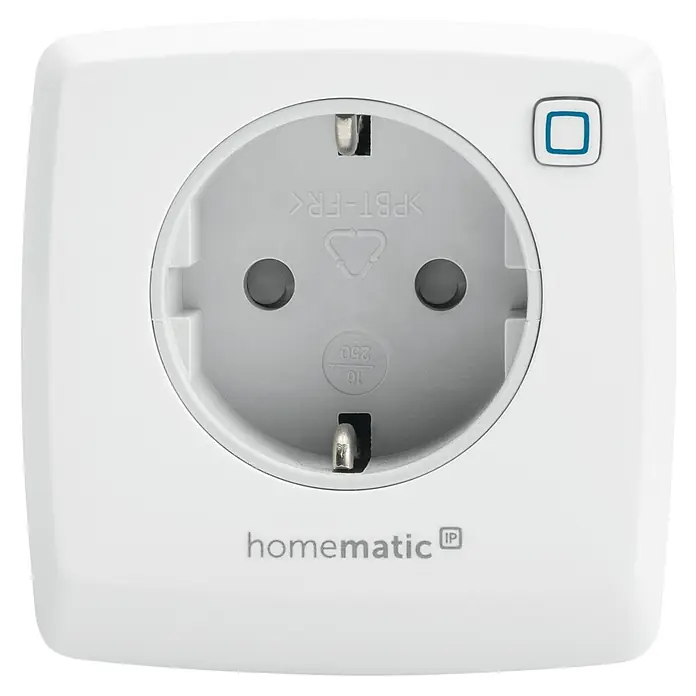 Homematic IP Smart-Steckdose HMIP-PS-2 - IP20, Weiß, 3.680 W, 13 A - Vorderansicht