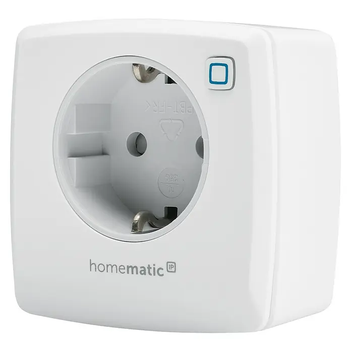Homematic IP Smart-Steckdose HMIP-PS-2 - IP20, Weiß, 3.680 W, 13 A - Diagonale Ansicht