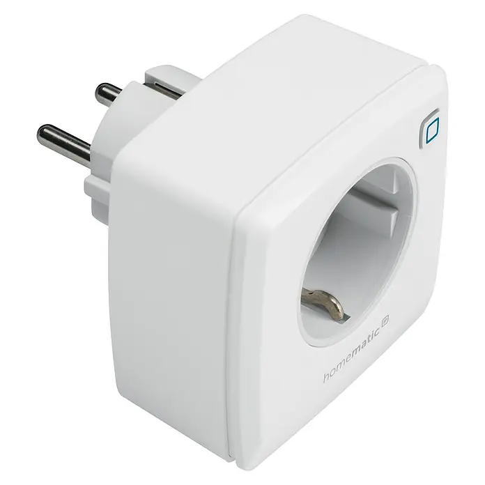 Homematic IP Smart-Steckdose HMIP-PS-2 - IP20, Weiß, 3.680 W, 13 A - Diagonale Ansicht