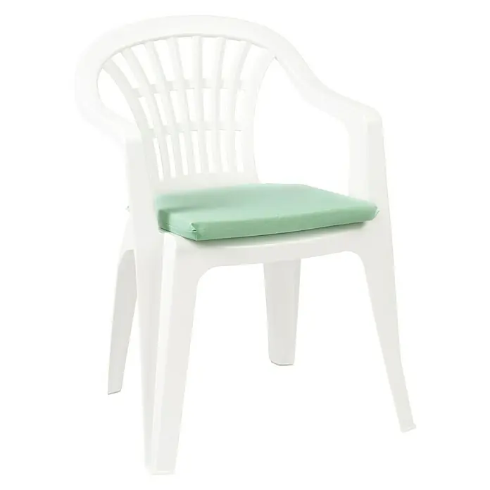 Cojín de asiento - 40 x 40 x 3,5 cm, Turquesa, 70% loneta de algodón y 30% poliéster - Vista angular