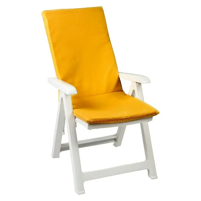 Cojín para sillón de posiciones - 120 x 45 x 3,5 cm, Mostaza, 70% loneta de algodón y 30% poliéster - Vista angular
