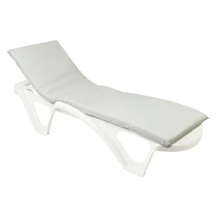 Cojín para tumbona - 190 x 65 x 5,5 cm, Gris, 70% loneta de algodón y 30% poliéster - Vista angular
