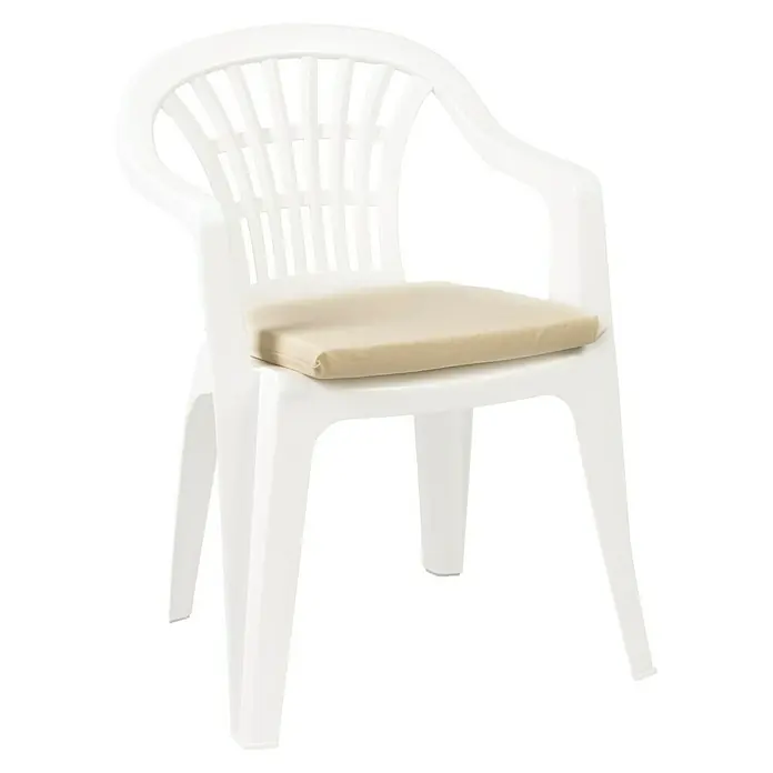 Cojín de asiento Beige - 40 x 40 x 3,5 cm, Beige, 70% loneta de algodón y 30% poliéster - Producto en uso