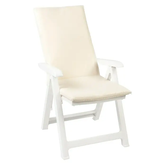 Cojín para sillón de posiciones - 120 x 45 x 3,5 cm, Marfil, 70% loneta de algodón y 30% poliéster - Producto en uso