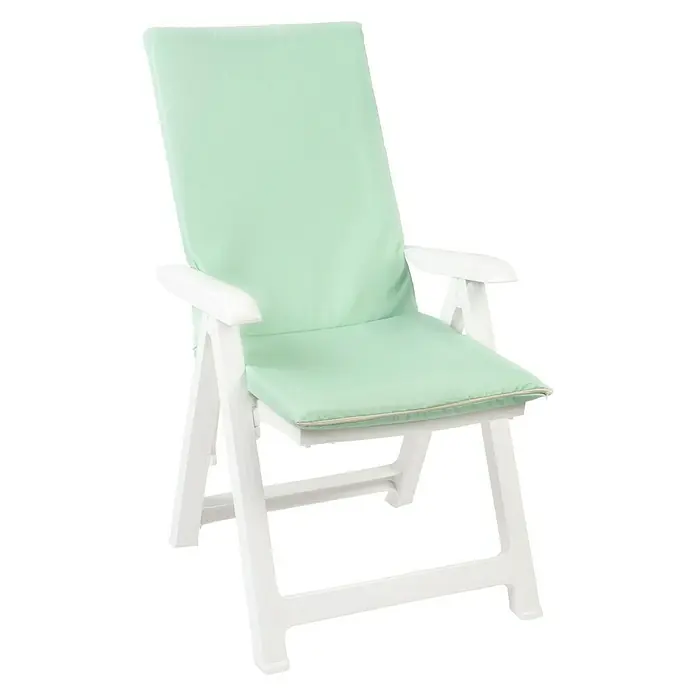 Cojín para sillón de posiciones - 120 x 45 x 3,5 cm, Turquesa, 70% loneta de algodón y 30% poliéster - Producto en uso