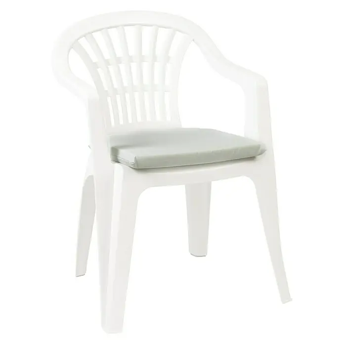 Cojín de asiento - 40 x 40 x 3,5 cm, Gris, 70% loneta de algodón y 30% poliéster - Vista angular