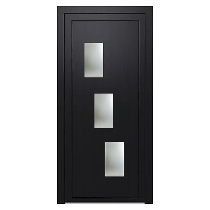 PVC ulazna vrata KF15 Rab - DIN graničnik: Desno, D x Š x V: 70 x 1.100 x 2.100 mm, Antracit - Pogled sprijeda