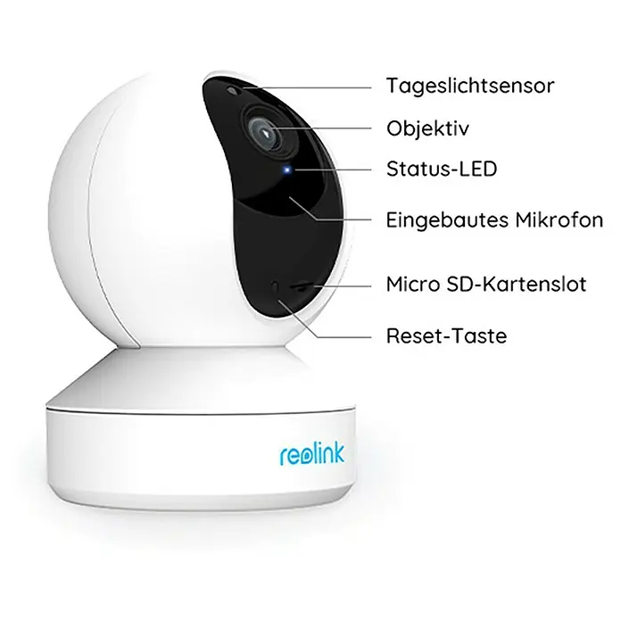 Reolink Überwachungskamera E1 Zoom - Auflösung: 1.920 x 1.080 Pixel (Full HD) - Skizze