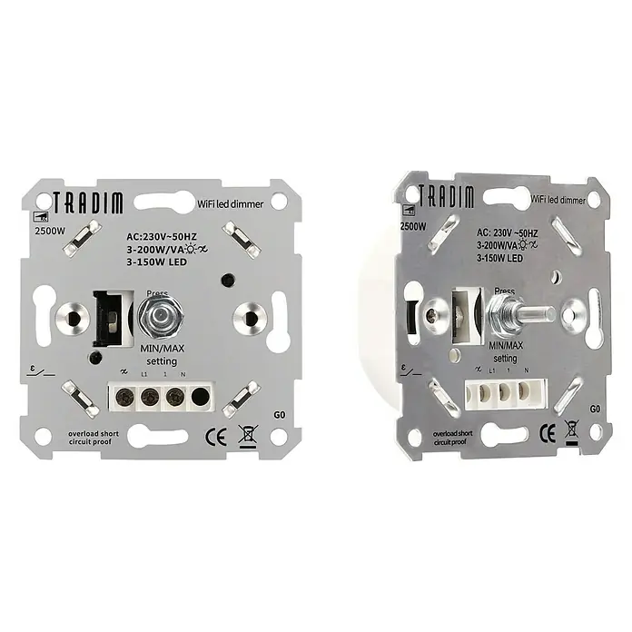 Tradim Led-dimmer Wifi - Inbouw - Vooraanzicht