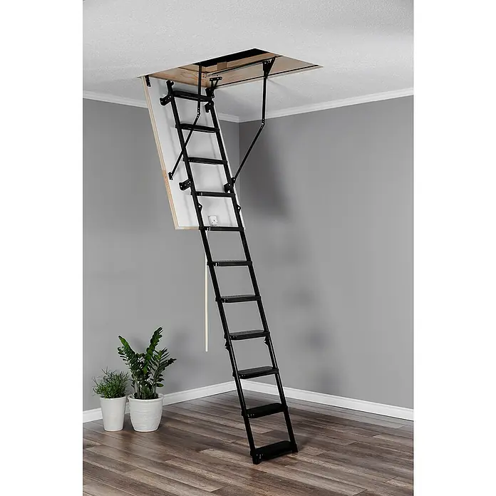 Meisterholz Tavanske stepenice Thermo Metal 3 - 120 x 60 cm, Toplinska izolacija: 1,22 W/m²K - Živopisni prikaz