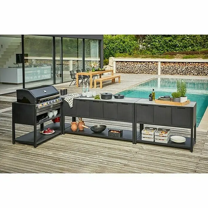 Kingstone Plinski roštilj Cliff 605-II - Broj plamenika: 4, Dimenzija rešetke za pečenje: 89,2 x 45 cm, 14 kW - Živopisni prikaz