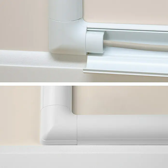 D-Line Kabelkanal-Zubehörkit - Weiß, Passend für: D-Line Kabelkanal 30 x 15 mm - Anwendungsbeispiel