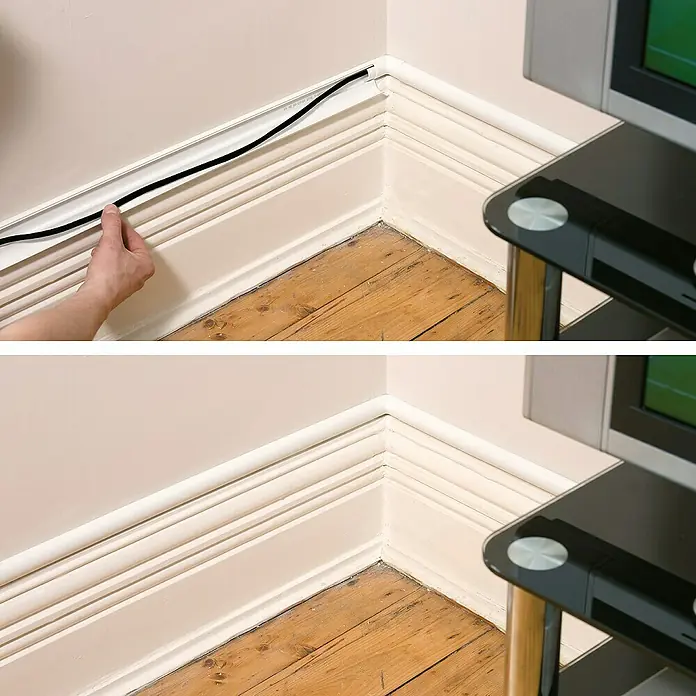 D-Line Kabelkanal-Zubehörkit - Weiß, Passend für: D-Line Kabelkanal 30 x 15 mm - Anwendungsbeispiel