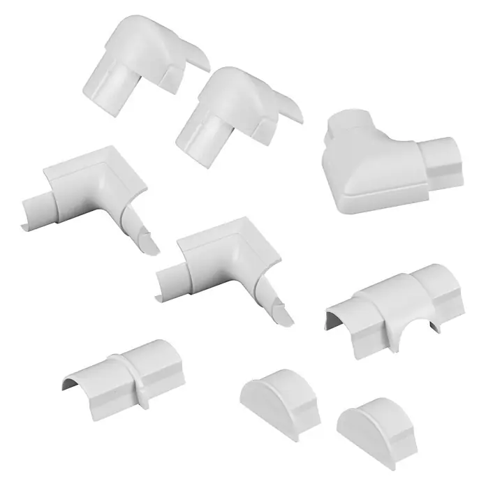 D-Line Kabelkanal-Zubehörkit - Weiß, Passend für: D-Line Kabelkanal 30 x 15 mm - Diagonale Ansicht