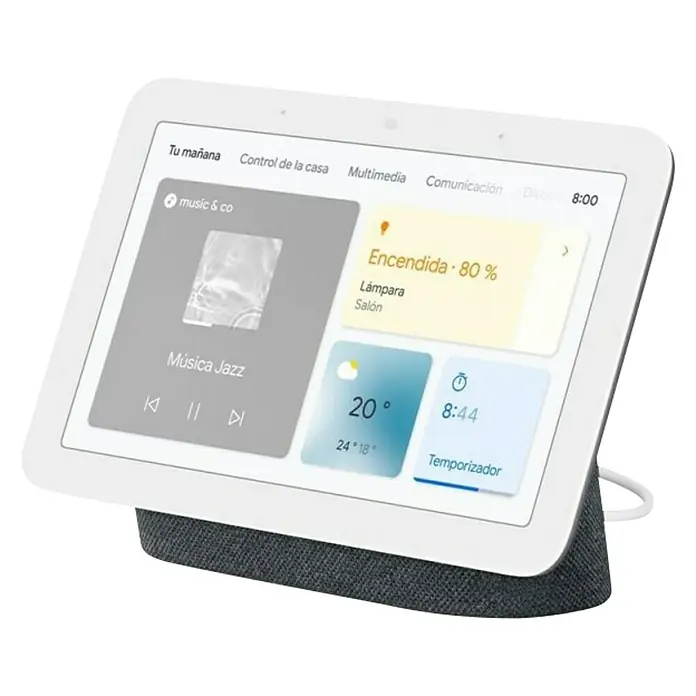 Google Nest Pantalla Hub 2ª generación - Negro, 6,9 x 17,7 x 12 cm - Vista angular
