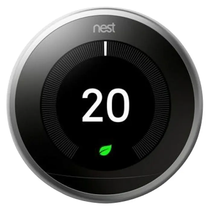 Google Nest Termostato inalámbrico 3ra generación - Negro, Ø x Al: 8,4 x 8,4 cm - Vista frontal