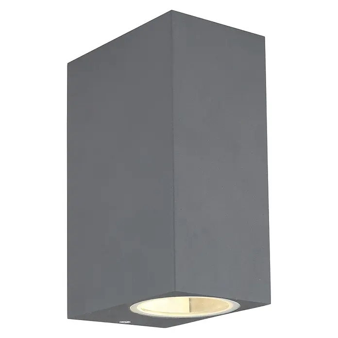 Globo Aplique para exterior Veronika - 35 W, 9,2 x 6,8 x 15 cm, Antracita, IP44, GU10, Cuadrado - Vista angular