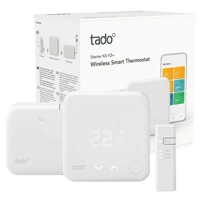 Tado Juego de termostato inteligente inalámbrico - Control inteligente: App Tado - Vista angular