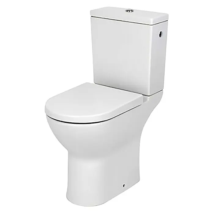 Plieger Staand toilet-combinatie Plus - Met spoelrand, Wit - Diagonaal zicht
