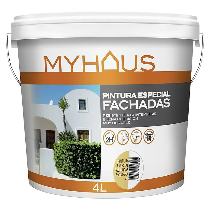 Pintura para fachadas Myhaus - Mostaza, 4 l, Mate - Vista frontal