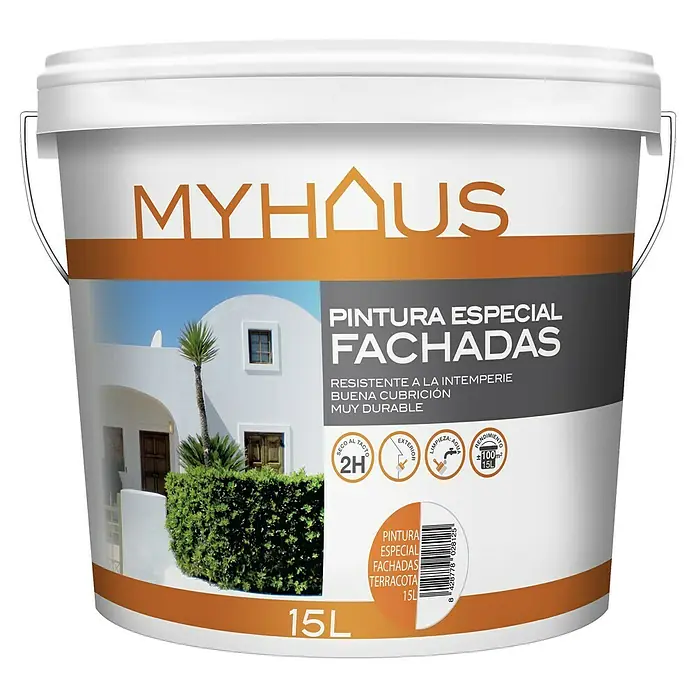 Pintura para fachadas Myhaus - Terracota, 15 l, Mate - Vista frontal