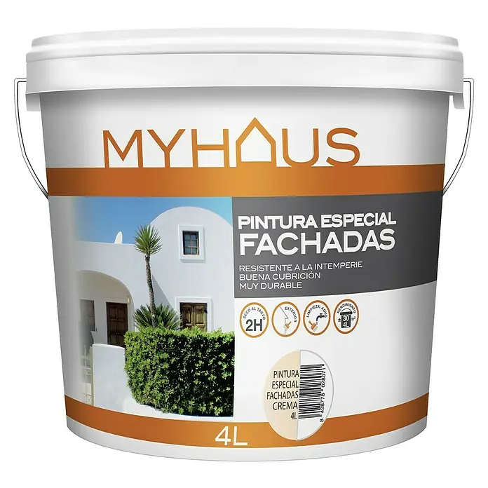 Pintura para fachadas Myhaus - Cream, 4 l, Mate - Vista frontal