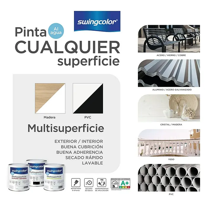 swingcolor Esmalte de color Multisuperficie - Negro, 2,5 l, Brillante - Dibujo técnico