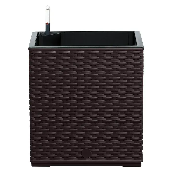 Poétic Casa Mesh Pflanzkasten - Außenmaß (L x B x H): 30 x 30 x 31 cm, Kunststoff, Mokka - Vorderansicht