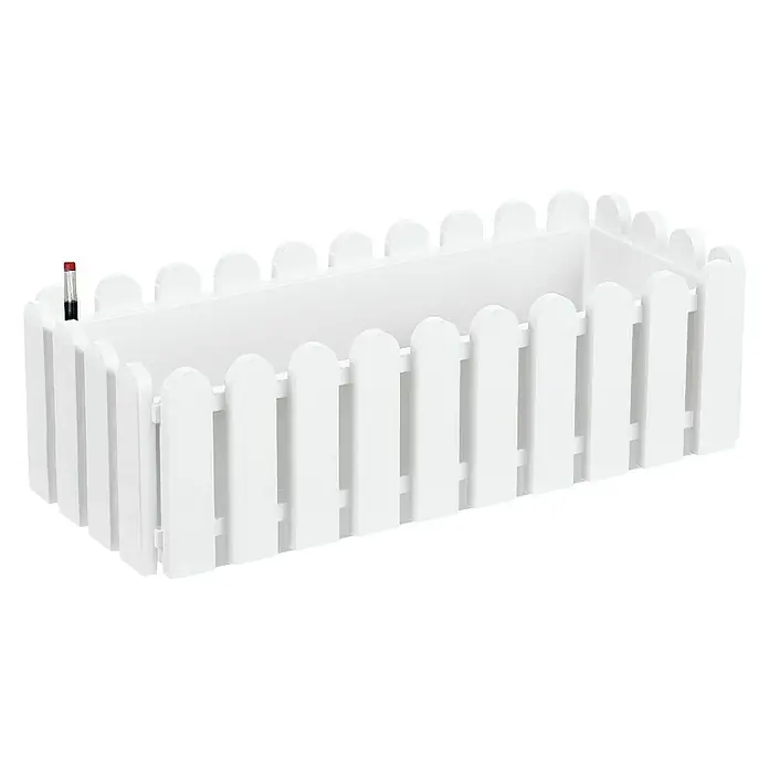 Poétic Landhaus Bewässerungsbalkonkasten Aqua Comfort - Max. Außenlänge: 50 cm, Weiß - Diagonale Ansicht