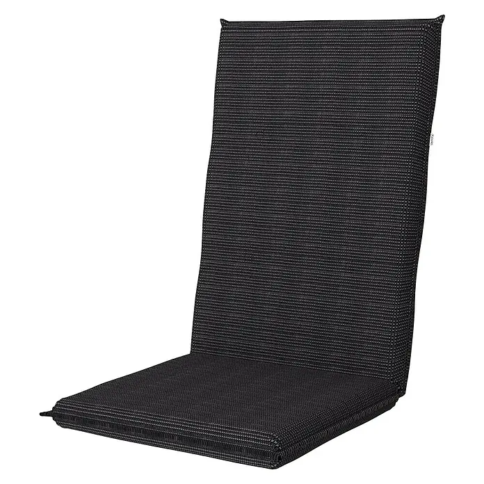 Doppler Gartenmöbel-Auflage - Hochlehner, Anthrazit, L x B x H: 119 x 48 x 6 cm, Baumwoll-Polyester-Mischgewebe - Diagonale Ansicht