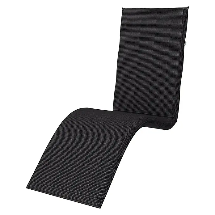Doppler Gartenmöbel-Auflage - Relaxsesselauflage, Anthrazit, L x B x H: 170 x 48 x 6 cm, Baumwoll-Polyester-Mischgewebe - Diagonale Ansicht