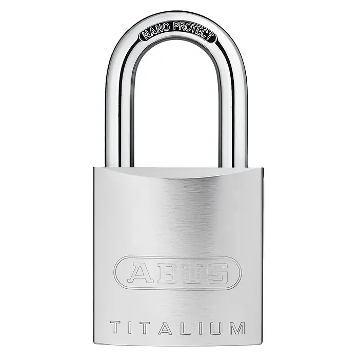 Abus Vorhängeschloss Titalium 86TI/55 - B x H: 55 x 107 mm, Bügelstärke: 9,5 mm, Titalium-Spezialaluminium - Vorderansicht
