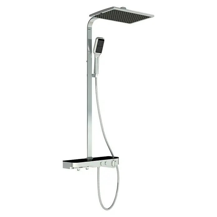 Allibert Douchesysteem XL Smartwet - Zwart - Diagonaal zicht