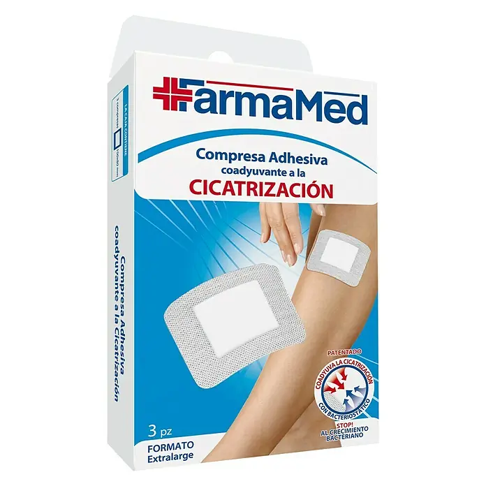 FarmaMed Compresa adhesiva - 3 ud., Específico para: Cicatrices - Vista angular