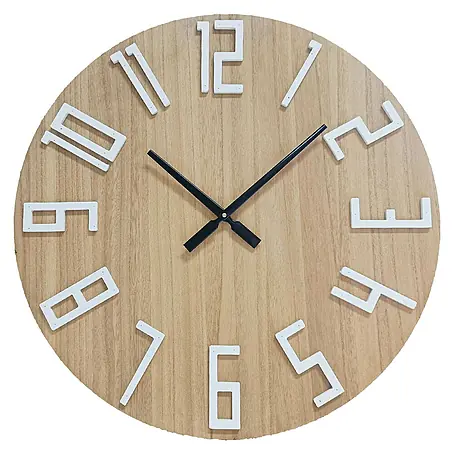 Reloj de pared redondo Madera