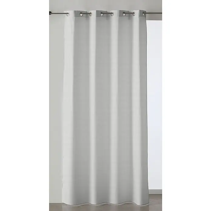 Cortina con ollaos New Panama - An x Al: 135 x 260 cm, 100% algodón, Gris - Foto ambiente