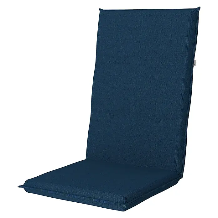 Doppler Gartenmöbel-Auflage - Hochlehner, Dunkelblau, L x B x H: 119 x 48 x 6 cm, Baumwoll-Polyester-Mischgewebe - Diagonale Ansicht