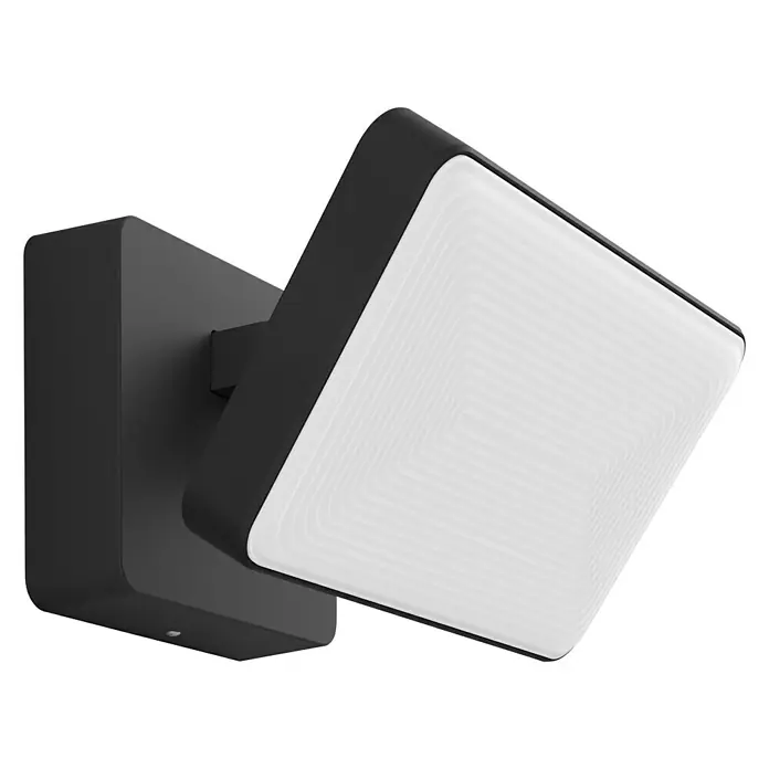Philips Hue LED-Strahler White & Color Ambiance - 15 W, Schwarz, L x B x H: 22 x 16 x 15,3 cm - Diagonale Ansicht