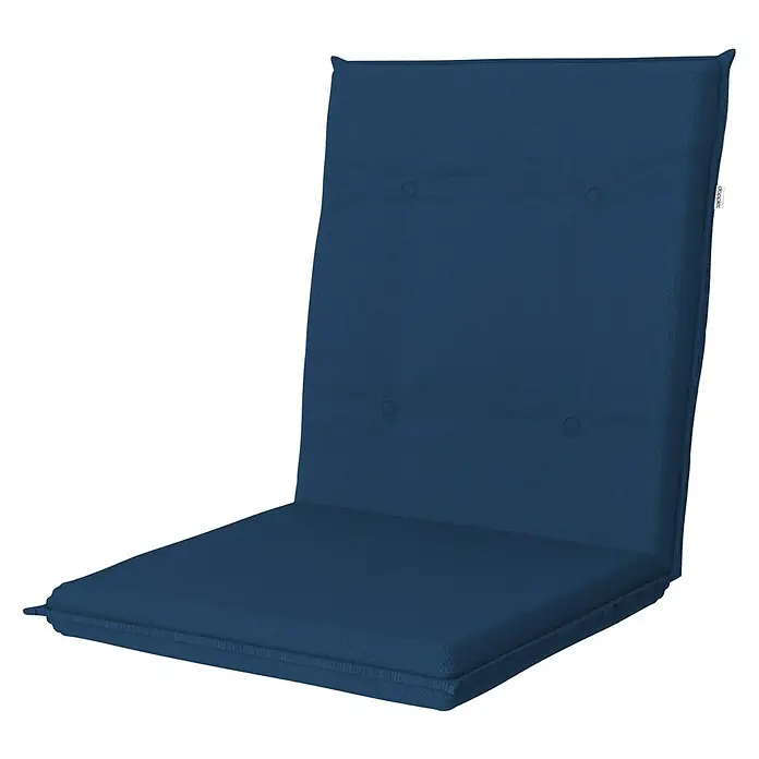 Doppler Gartenmöbel-Auflage - Niederlehner, Dunkelblau, L x B x H: 100 x 48 x 6 cm, Baumwoll-Polyester-Mischgewebe - Diagonale Ansicht